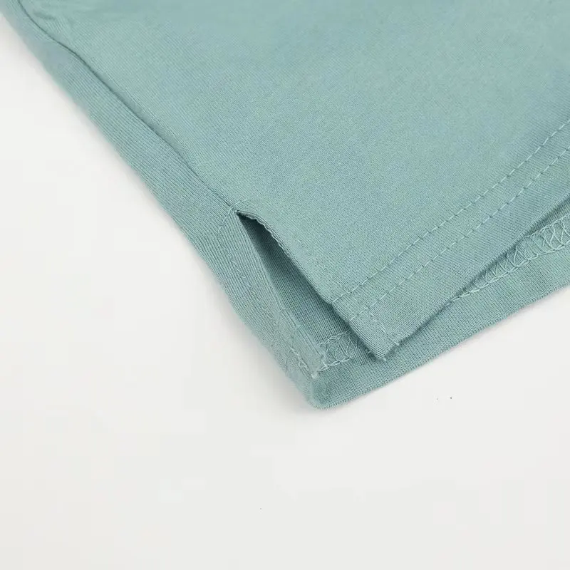 2019 New Arrival Spring Clothes Women Crop Top Plain t shirt with Side Splits