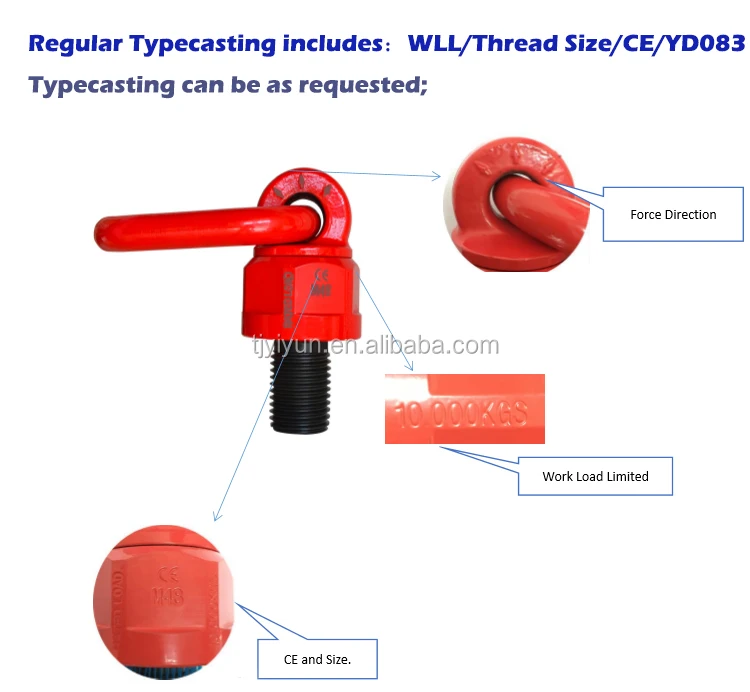 Weldable Lifting Point Eye Grade 8.8 Carbon Steel Swivel Eye Bolt