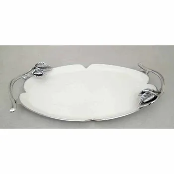 white serving tray with handles