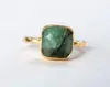 Raw Emerald - May Birthstone Ring - Gemstone - Stacking Ring - Gold - Stacking Ring