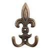 Antique Brass Fleur De Lis Iron Hooks