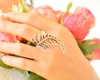 Open Palm Tree Branch wrap Brass ring, Bohemian Leaf Ring, Boho Wrap Jewelry, Tree Branch Silver Ring