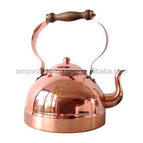 Pure Copper Tea Kettle With Brass Handle For Serving Tea & Milk Buy