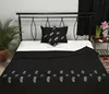 Modern Designer Printed Cotton Beach House Decor Black King Bedcover Set