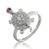Ruby white cz gemstone rings wholesale silver jewelry suppliers 925 sterling silver solid rings