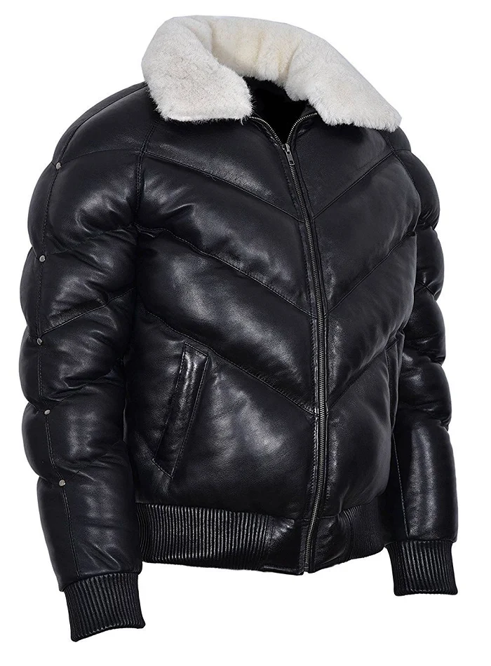 mens puffer bomber jacket with hood