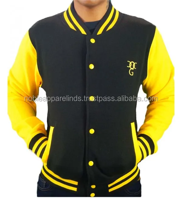 Men Long Sleeve Heather Varsity Jacket Slanted Blank Plain Baseball