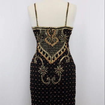 Vintage Spaghetti Strap Beaded Dress