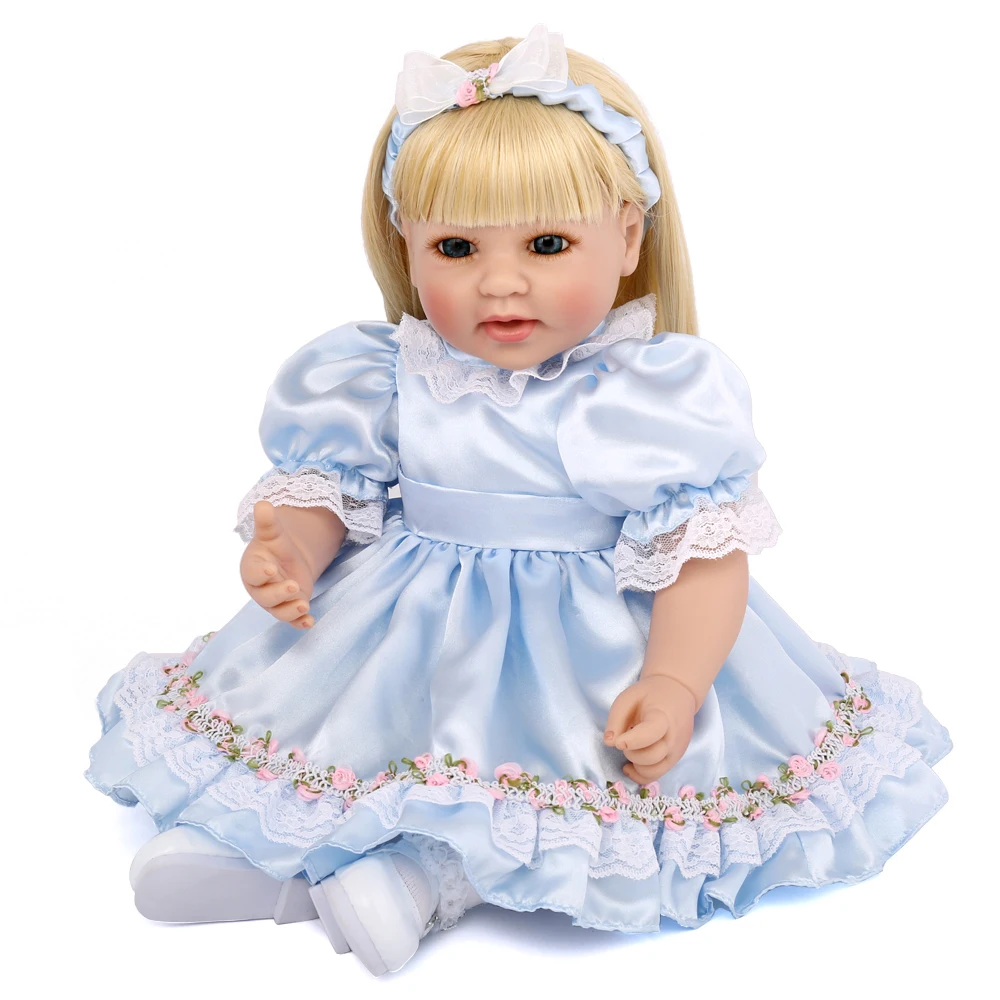 NPK Original 48CM bebe doll reborn toddler girl Curly hair 