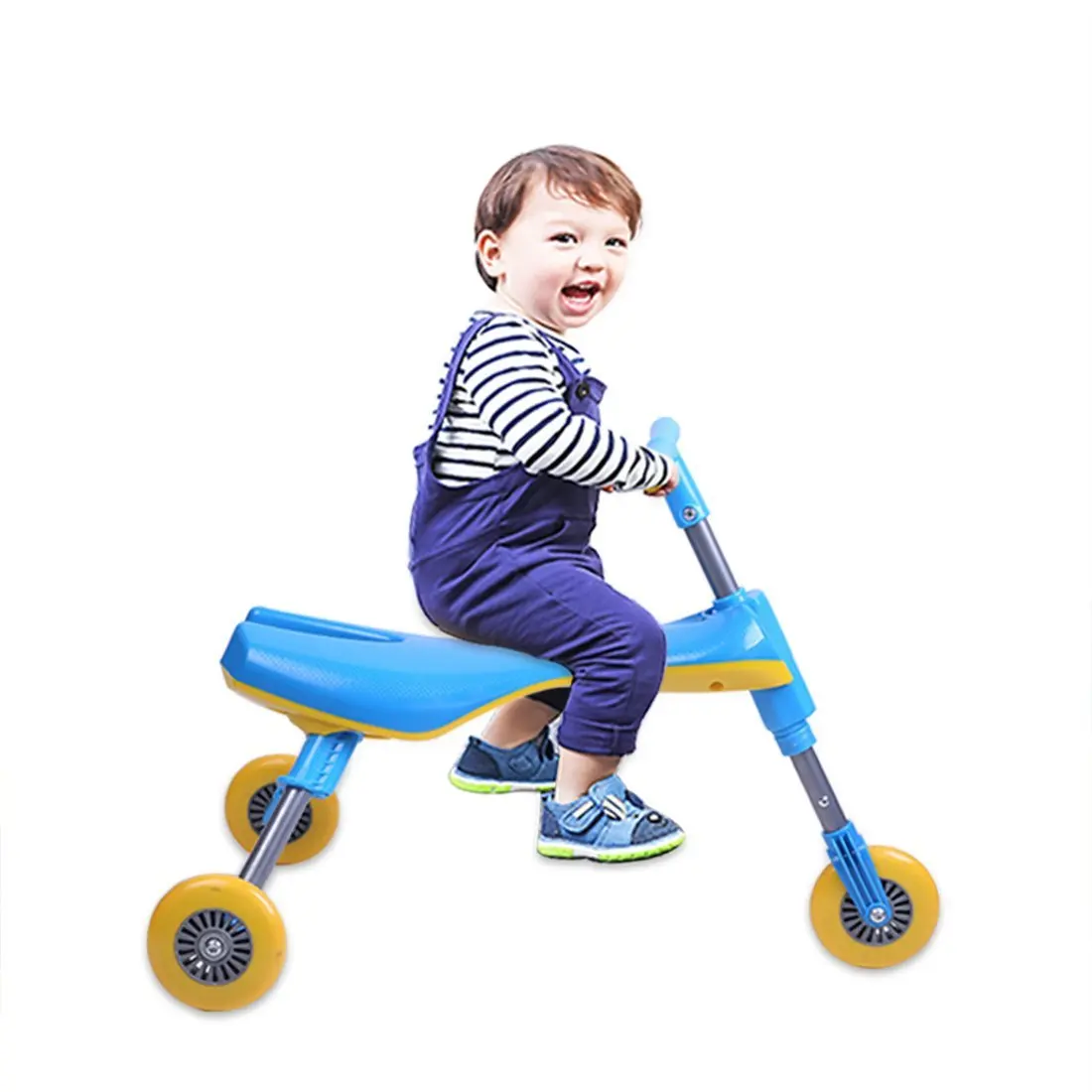 Blue No Assembly Required Mr Bigz Foldable Indoor//Outdoor Toddlers Glide Tricycle