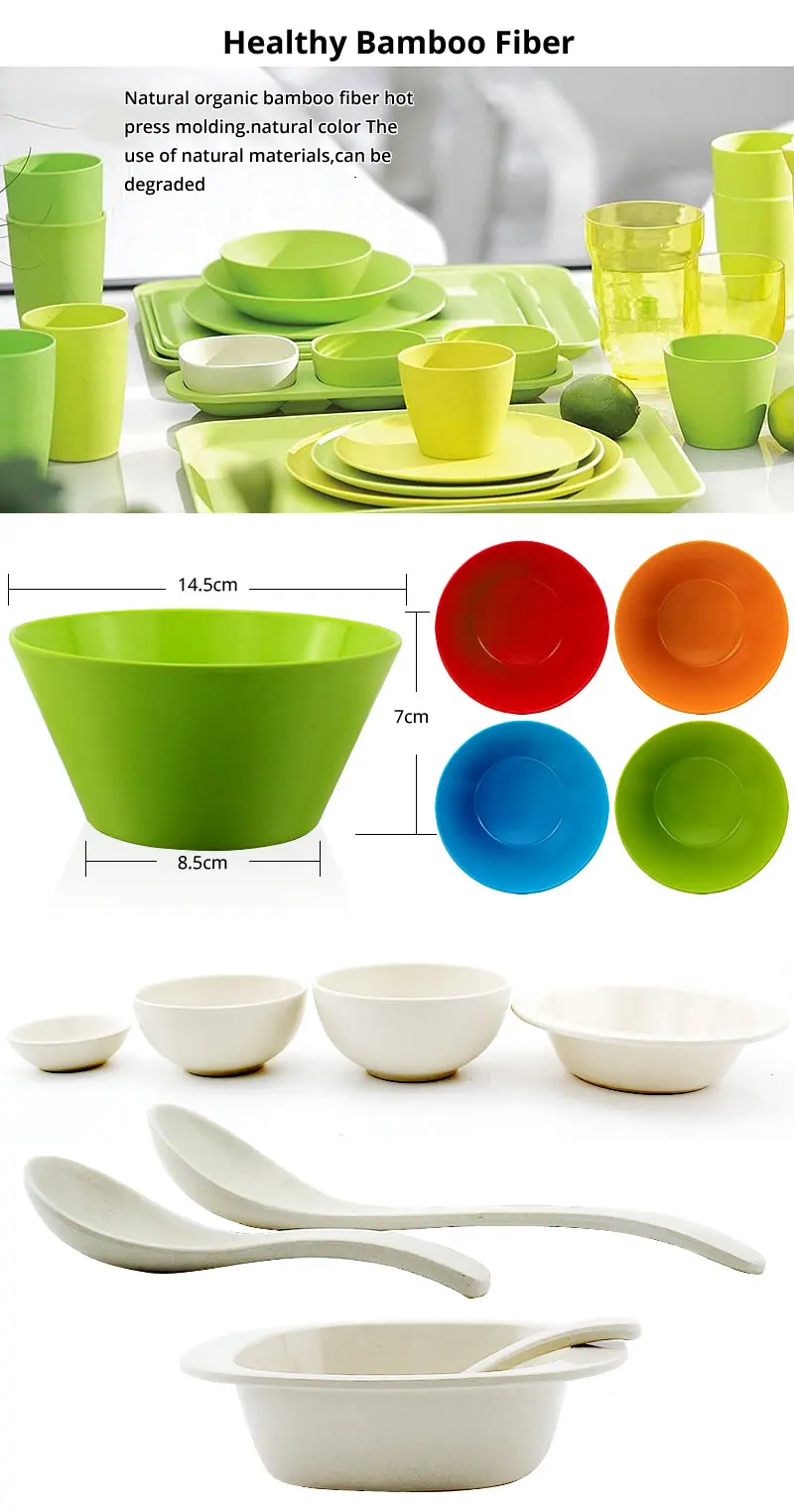 Bamboo Salad Bowl Bamboofiber Bowl Set With Lids & Inset Utensils