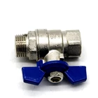 Grosna 1/2 "中国真鍮ニッケルメッキ水道メーターバルブボール鍛造 Pn20 とアルミハンドル水