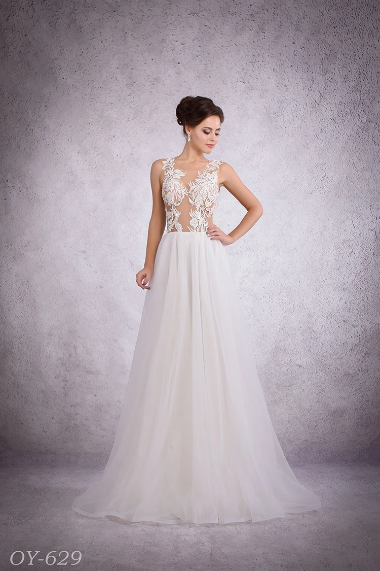 Best Seller Sexy Nude Wedding Dress Bridal Wear Bridesmaid