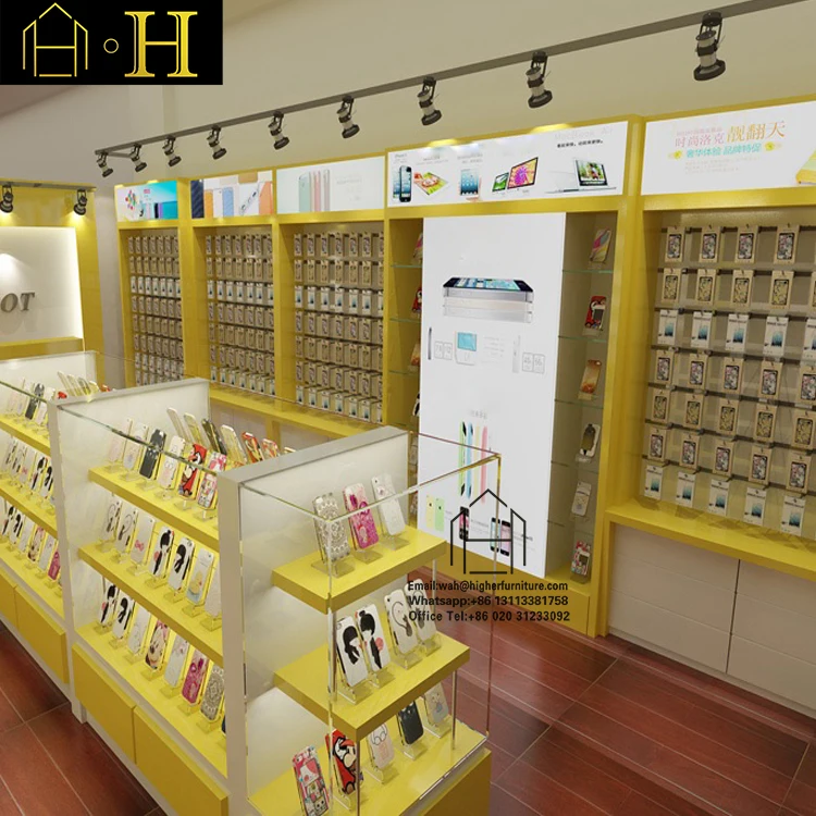 Simple Retail Electronic Shop Decoration Design With Great Mobile Shop