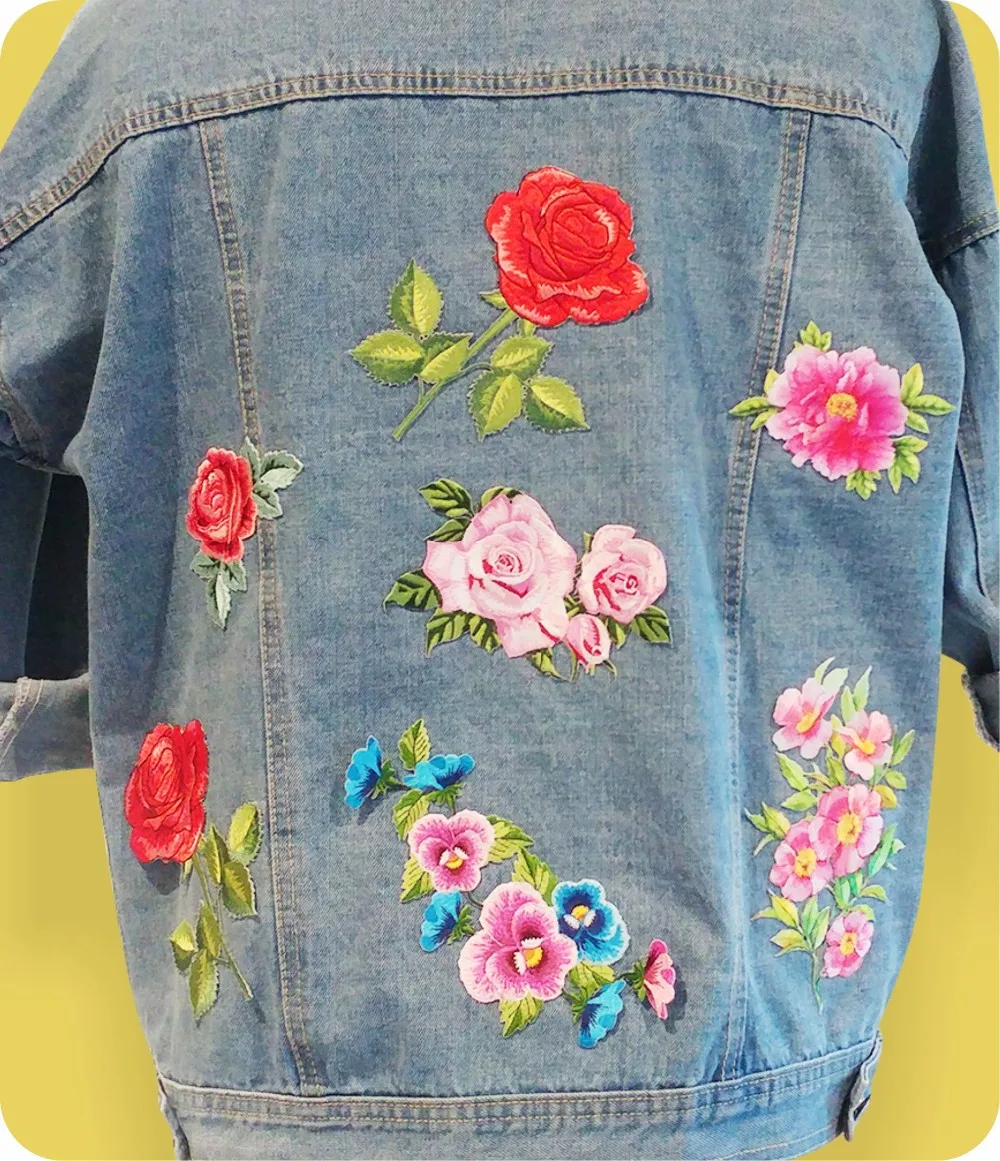 Embroidery Boutique Rose Flower Applique With Iron On Backing For ...