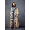 Winter wear Long beige abaya jacket full sleeves kimono bottom dress bohemian embroidery party wear jacket
