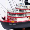 STEAM SHIP DELTA QUEEN WOODEN MODEL BOAT_ WOODEN HANDICRAFT MODEL