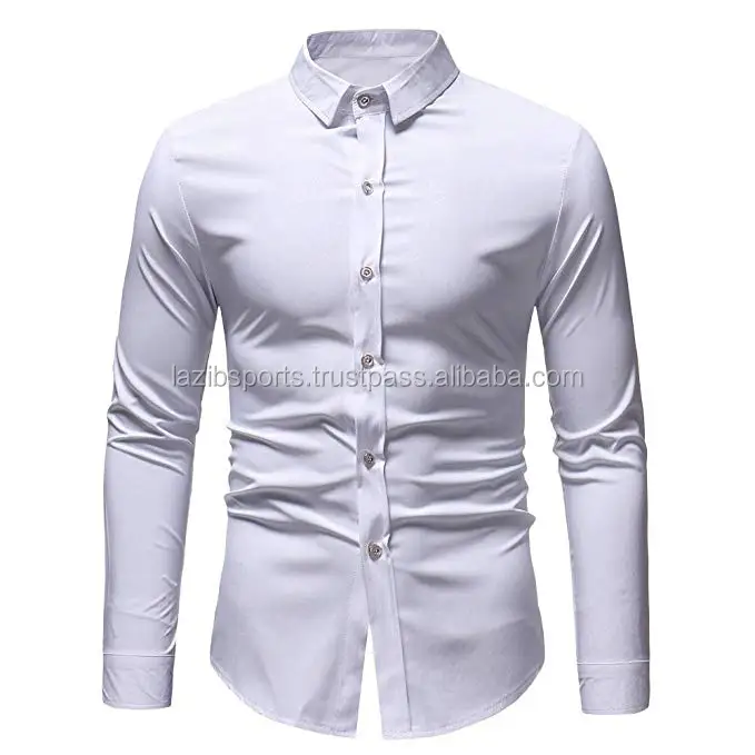 2019 Top Quality White Custom Pure Cotton Garment Wash Mens Shirt/slim ...