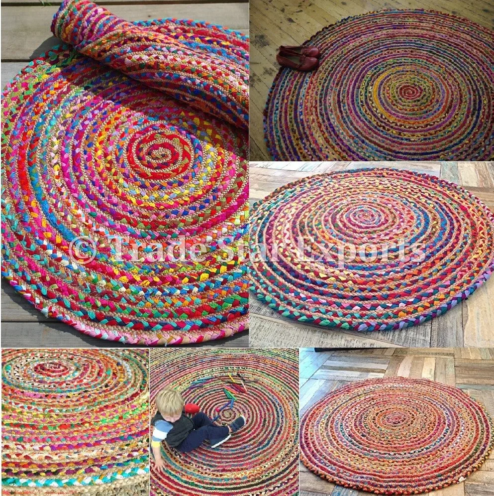 Braided Round Area Carpets And Rugs Indian Cotton Dhurrie Carpet Rugs Indian Cotton Dhurrie Carpet
