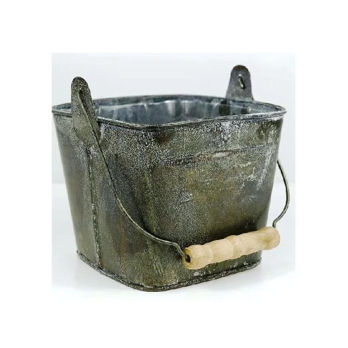 Large Zinc Buckets Galvanized French Flower Bucket Decorative