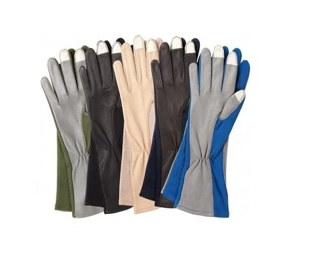 NOMEX LEATHER TACTICAL PILOT FLYERS FIRE HEAT RESISTANCE GLOVES TOUCH SCREEN