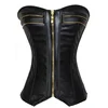 Full front and bust zipper fashion biker corset