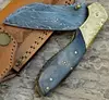 Damascus Steel Linear Lock Custom Made Knife with Camel Bone And Engraving