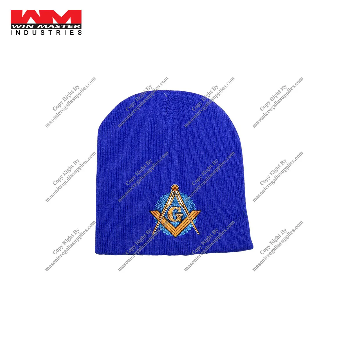 Black Freemason Masonic Embroidered Winter Beanie Skull Cap Toboggan ...