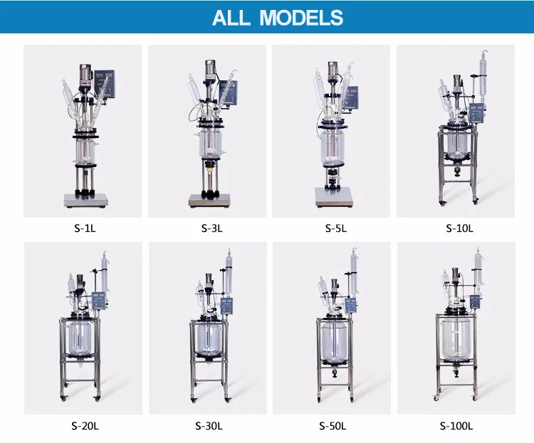 50L Multifunction Double Jacked Glass Reactor