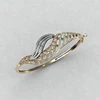 Fine Jewelry 14 Kt Solid Yellow White Gold Cubic Zirconia CZ Women'S Bracelet Bangle 30 Grams