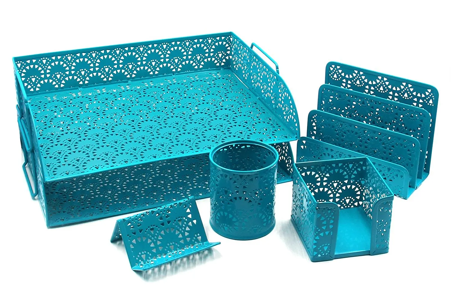 Easypag 5 In 1 Desk Organizer Set 2 Tier Stackable Tray Desk Organizer Set 2 Tier Stackable