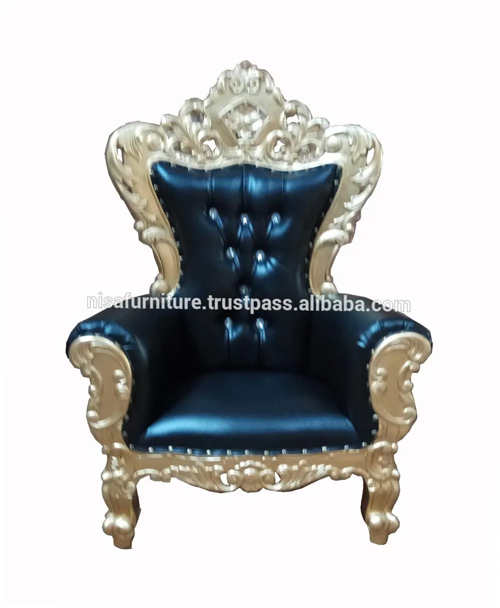Baby Kids Gold Black King Throne Chair Indonesia Furniture Buy