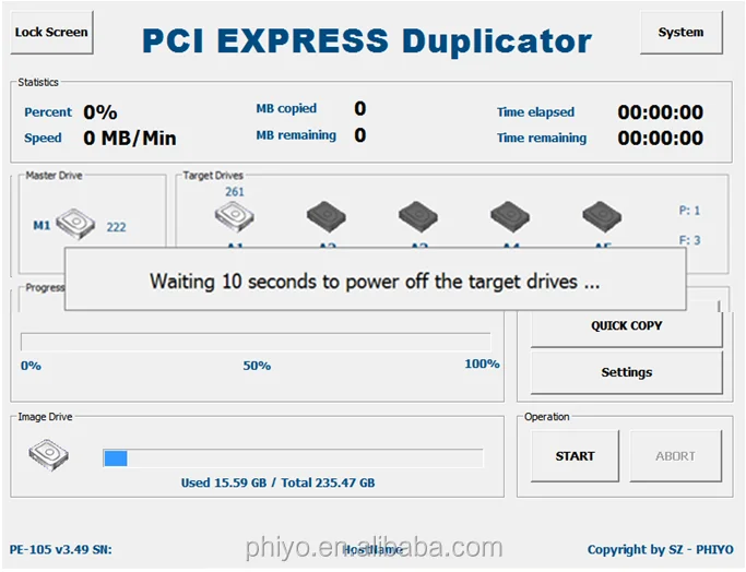 PCIe interface duplicator, 1to 5 ports copier, PE-1051e copy machine ...