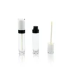 Custom Unique Round Shaped Empty Plastic Clear Lip Gloss Tube With Brush/Lip Gloss Tube 8ml