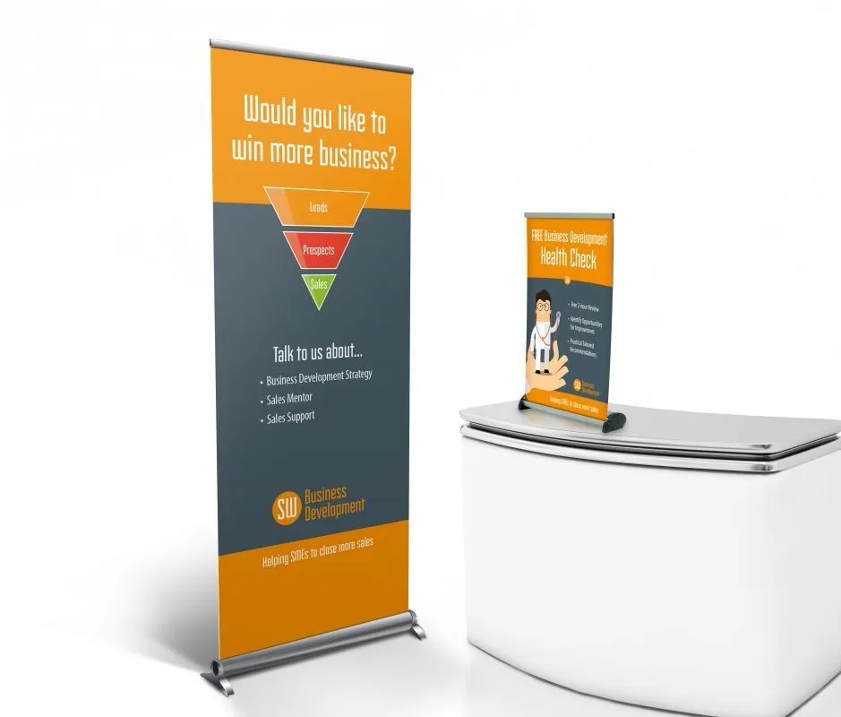 Chinese Suppliers Mini Table Desktop Retractable Banner Stand