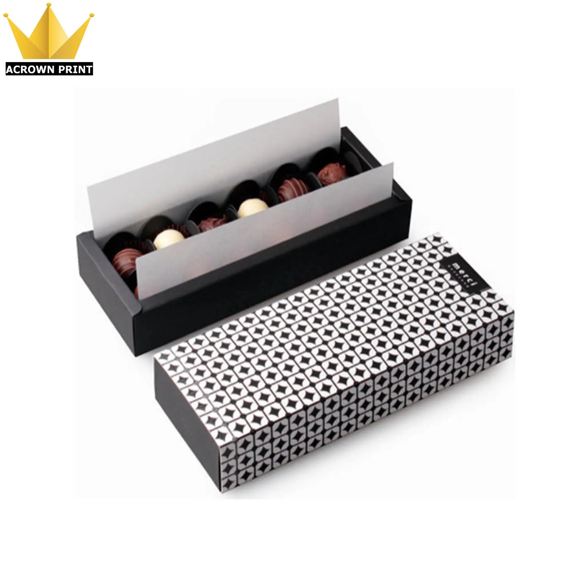 Luxurious Cardboard Empty Chocolate Truffle Packing Boxes With Paper