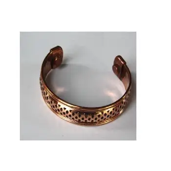 Magnetic Copper Bracelet With Round Etching Wearing It Has Health Magnetic Copper Bracelet With Round