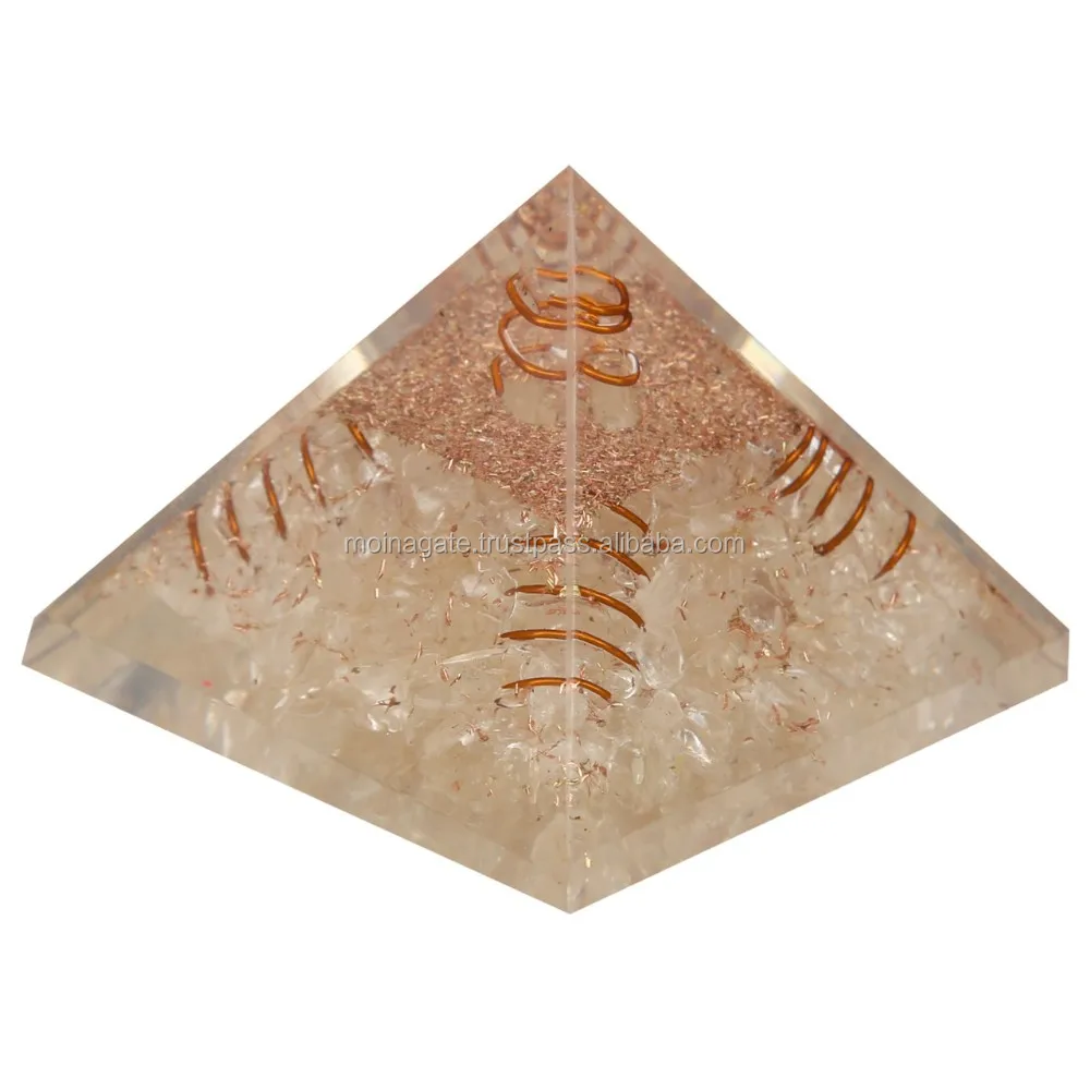 Orgone Pyramids Clear Quartz With Clear Quartz Pencil Point Wholesaler