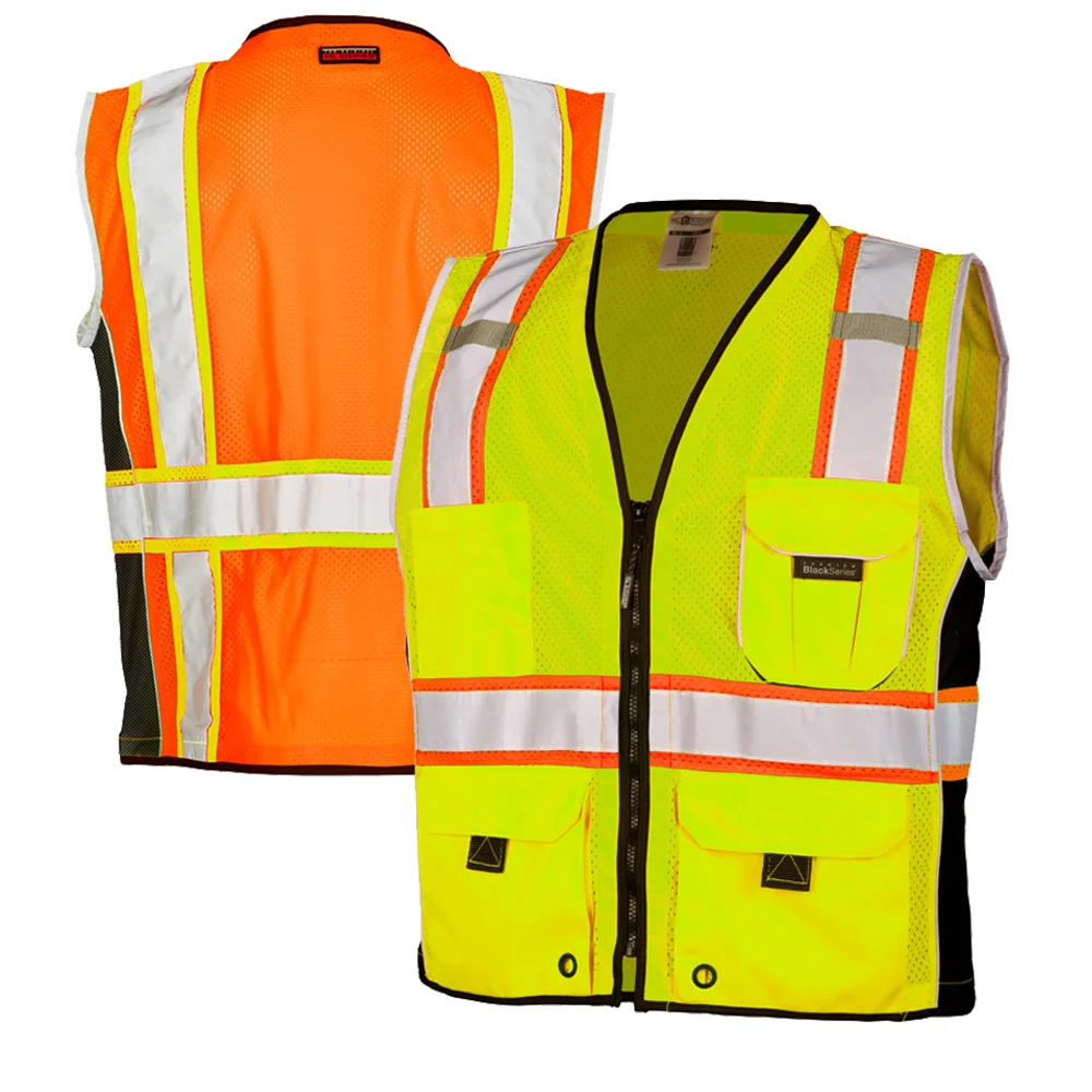 high visibility workwear reflective traffic safety vest