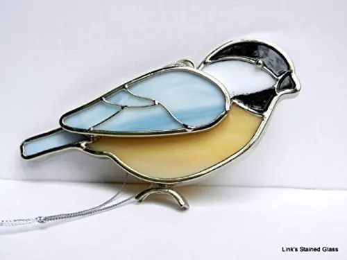 Stained Glass Chickadee Sun Catcher