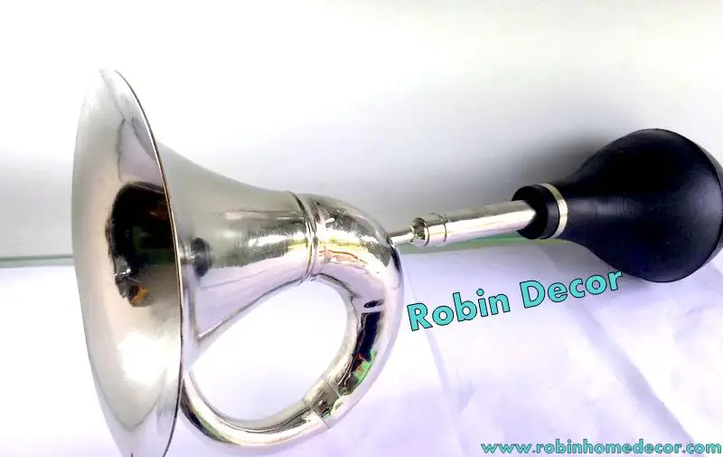 Details about &nbsp;Antique shiny polish finish brass bulb horn for bike car truck clown horn bugle
