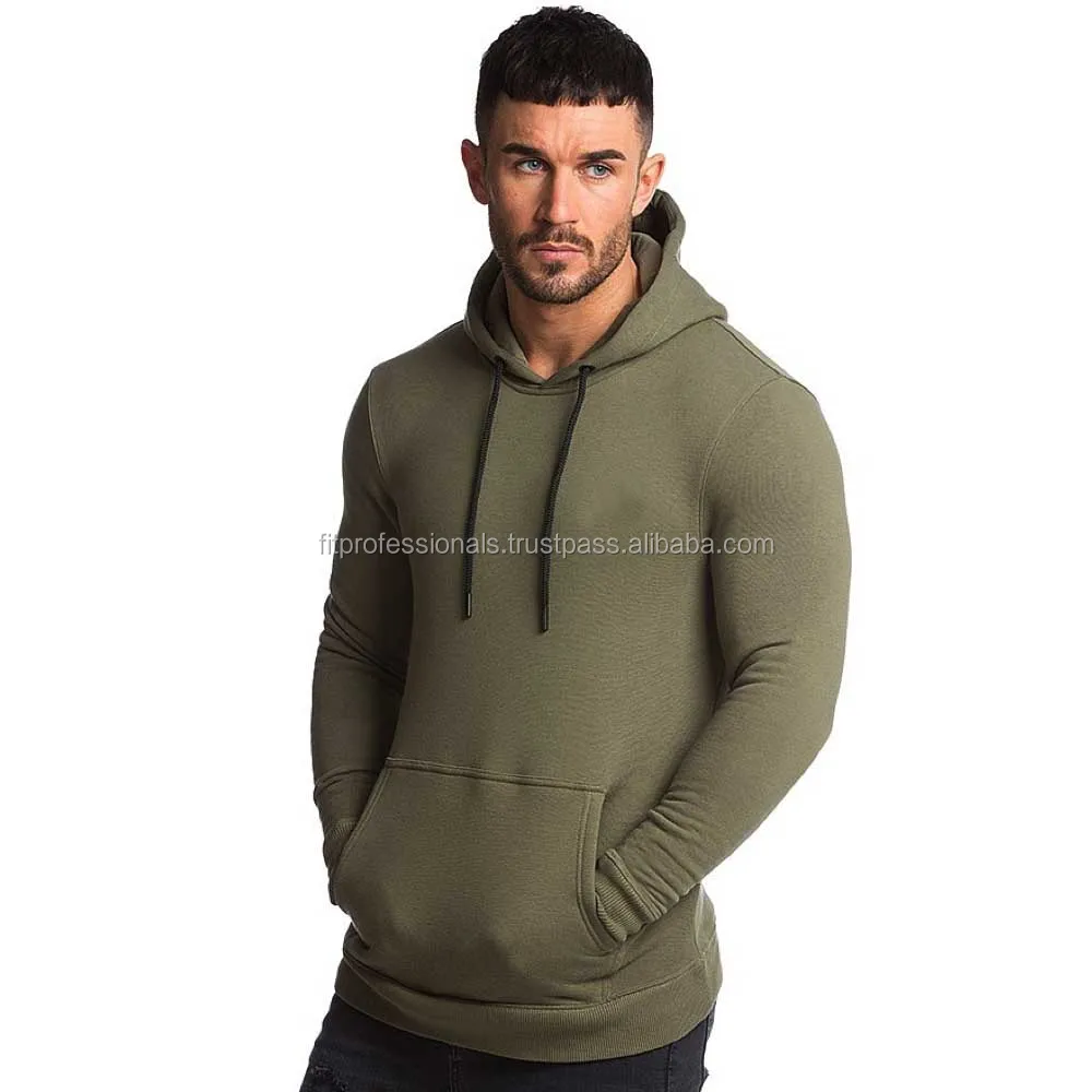 Oem Wholesale Cotton Polyester Blend Blank Lightweight Pullover Hoodie