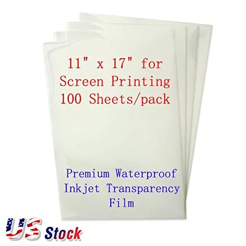 10 Sheets Premium Waterproof Inkjet Milky Transparency Film 11" x 17" for Screen