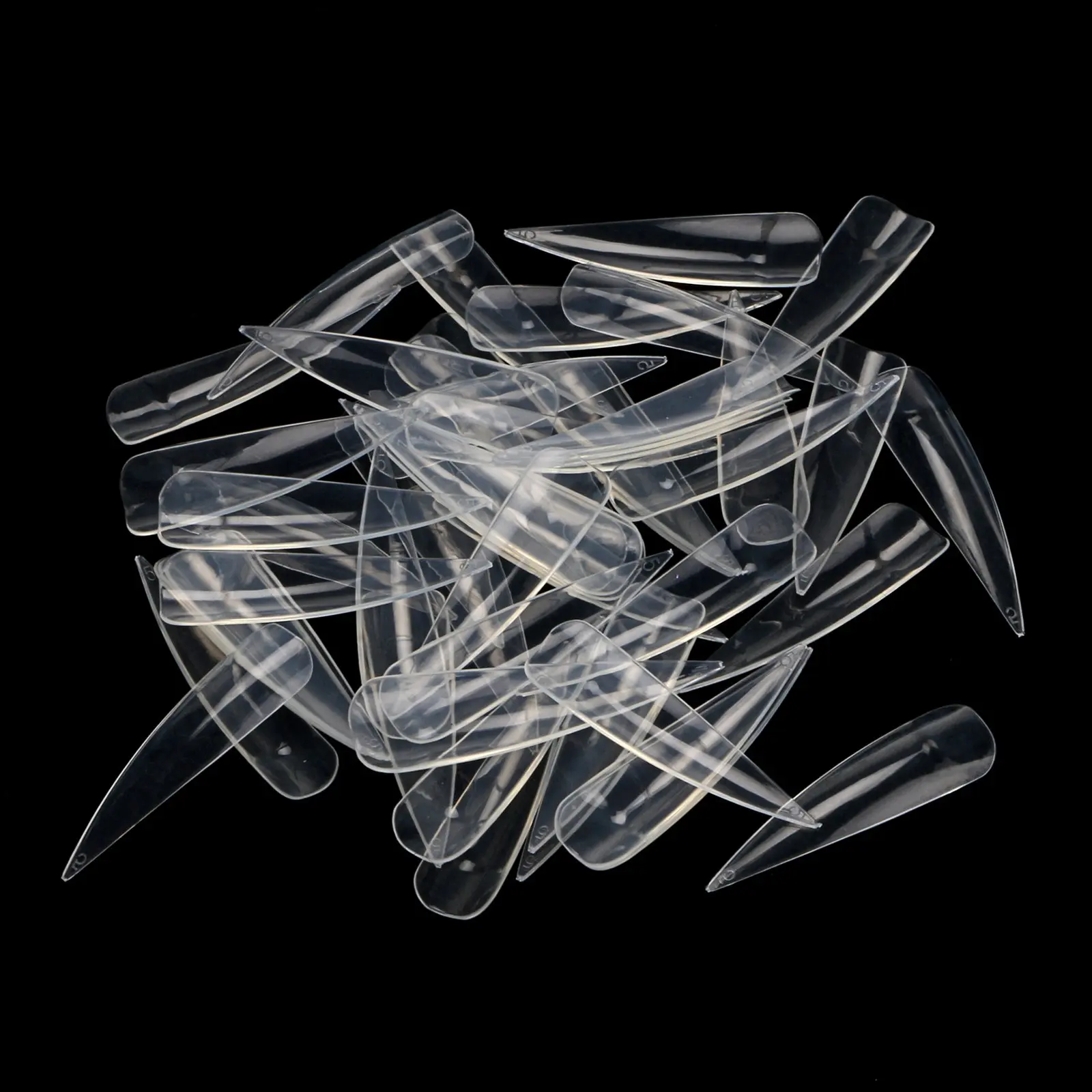 Baisidai 500Pcs Long Sharp False Nail Art Tips Acrylic Salon - Clear Color#3-017