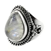 Rainbow moonstone jewelry 925 silver rings sterling silver handmade rings wholesale silver jewelry suppliers