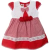 OEM baby dress and dress baby for baby girls dresses with Flower Application and combine Cotton and Brocade Material