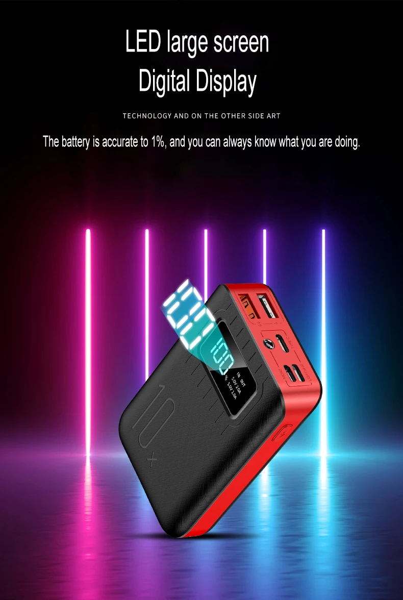 2020 hot LOGO KD-261 Mini 10000mAh 3 Inputs & 2 Outputs Mobile Charger High Quality Free LOGO Customized Power Bank - ANKUX.COM