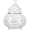 Moroccan Vintage Lantern Lights Lamp 30cm White Large | Oriental Garden Outdoor Hanging Lanterns for Candles as Decorations