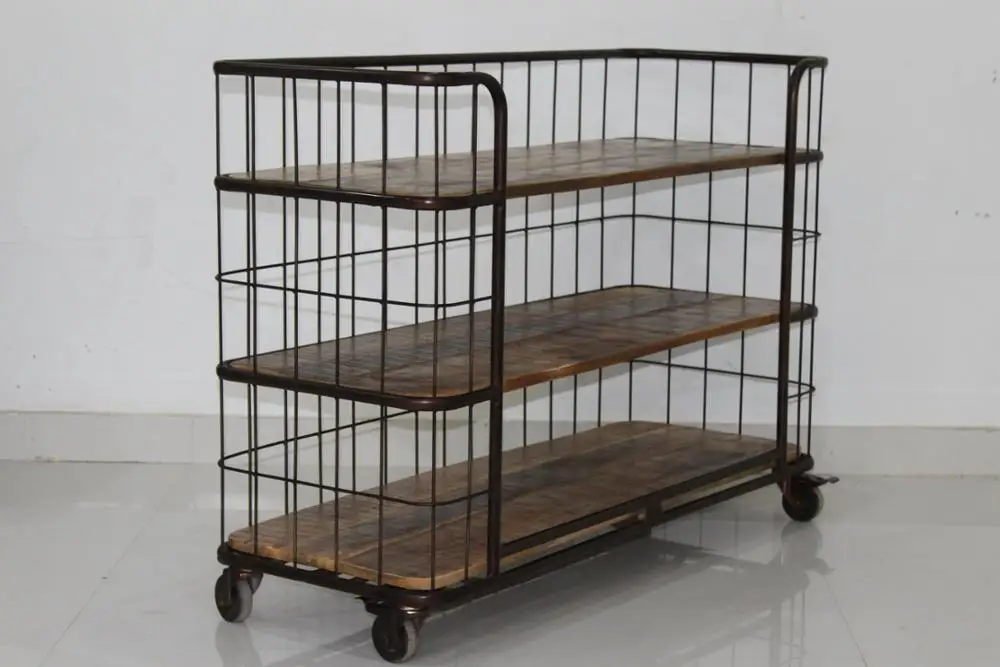 Vintage Cocina Industrial Carro De Ruedas Antiguo Servicio De Carro Al