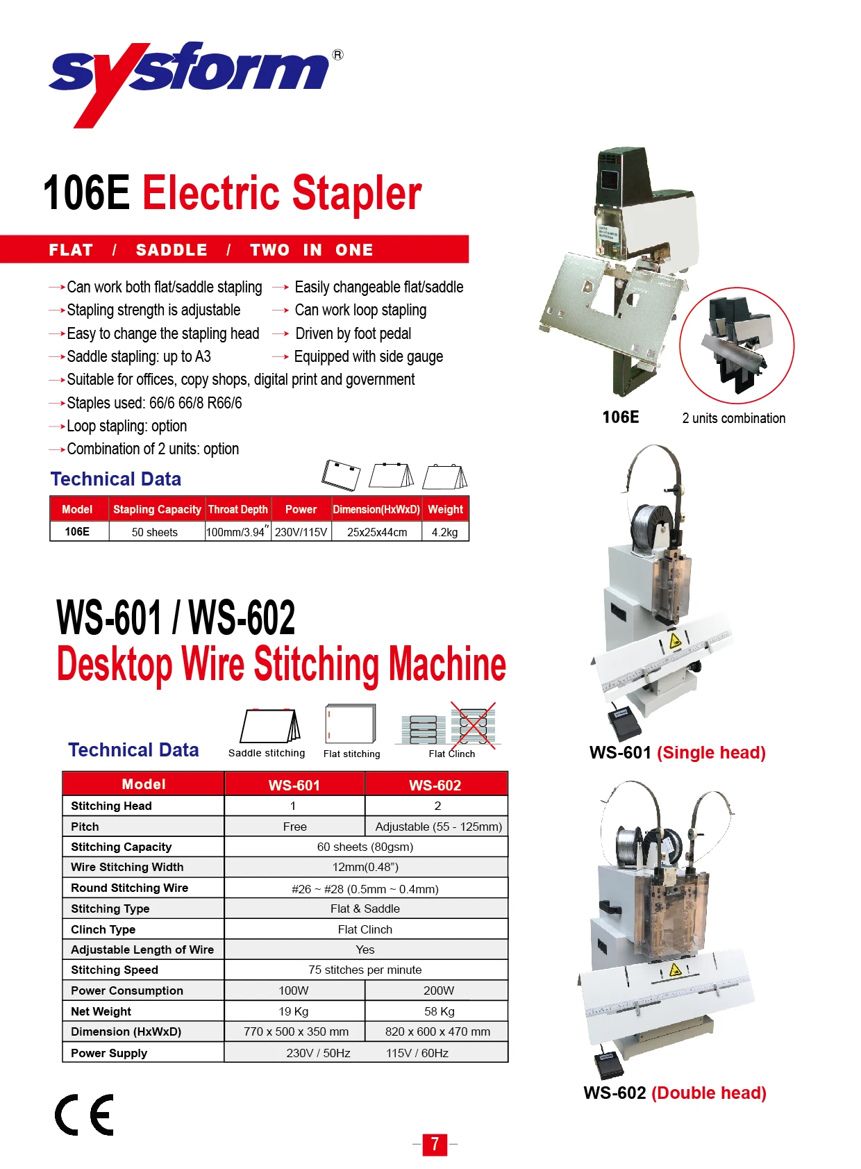 Sysform Ws602 Desktop Double Head Wire Stitching Machine,Saddle Stitch